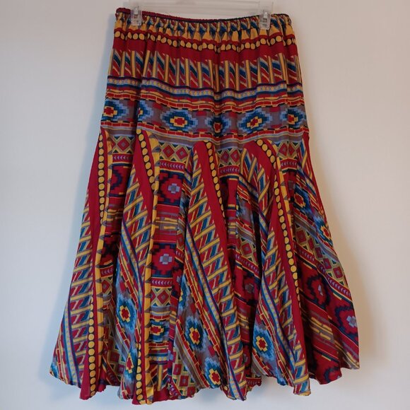 Mix Nouveau Cotton Blend Midi Skirt Size L - Picture 3 of 6
